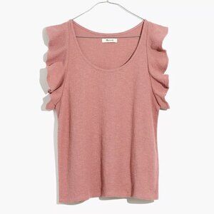 Madewell Texture & Thread Ruffle Sleeve Tank